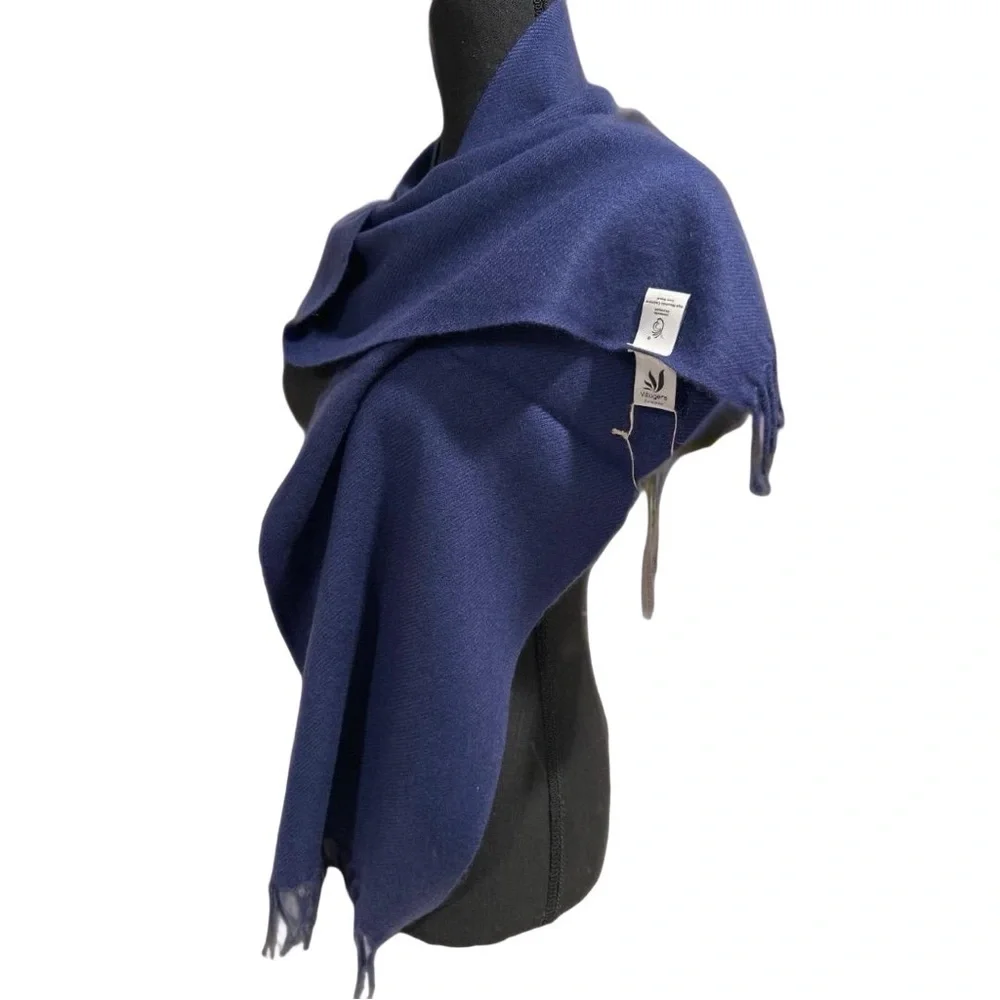 100% Pure 4-Ply ChyangraPashmina Cashmere Scarf Handmade Nepal COA NWT ROYALBLUE